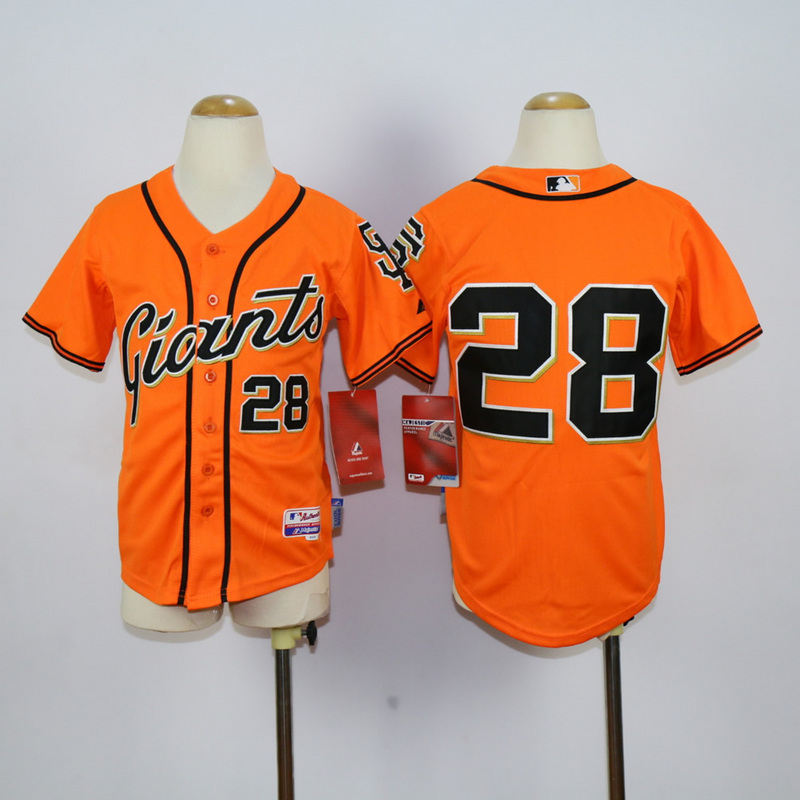 Youth San Francisco Giants 28 Posey Orange MLB Jerseys